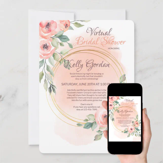 Virtual Bridal Shower Invitation Zazzle