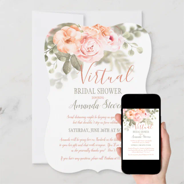 Virtual Bridal Shower Invitation Zazzle