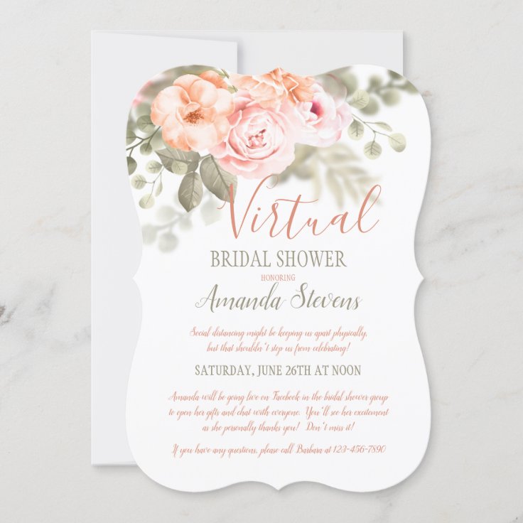 Virtual Bridal Shower Invitation Zazzle