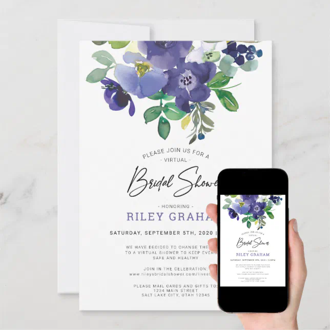 Virtual Bridal Shower Invitation Zazzle