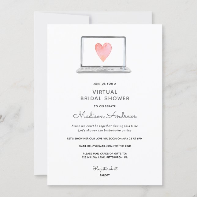Virtual Bridal Shower Invitation (Front)