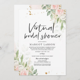 Virtual Bridal Shower Invitation Greenery & Gold