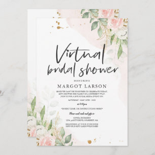 Virtual Bridal Shower Invitation Greenery & Gold