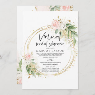Virtual Bridal Shower Invitation Greenery & Gold