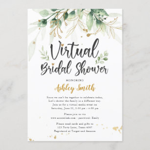 Virtual Bridal Shower Invitation Greenery Shower
