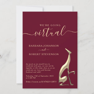 Virtual Burgundy Zoom Wedding Invite