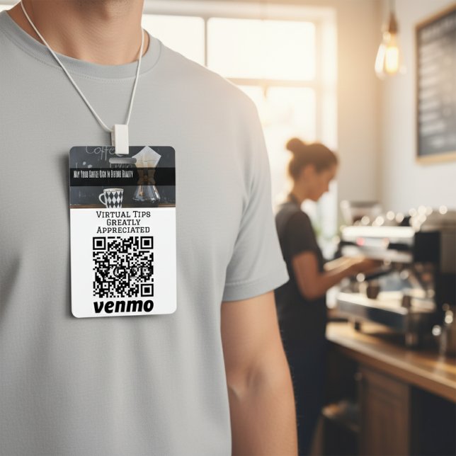 Virtual Cashless Tipping QR Code Badge (Virtual Cashless Tipping QR Code Badge)