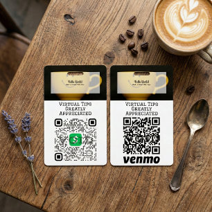 Virtual Cashless Tipping QR Code Company Badge