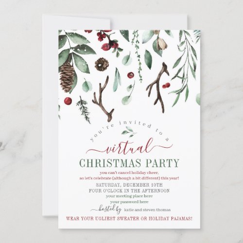 Virtual Christmas Holiday Party Invitation