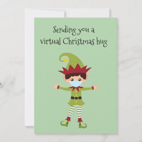 Virtual Christmas Hug Elf 2020 Holiday Card