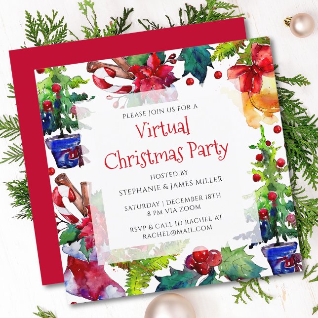 Virtual Christmas Party Quarantine Online Holiday Invitation (Creator Uploaded)