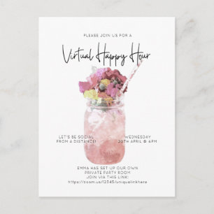 Virtual Cocktail Party Social Distance Happy Hour Postcard