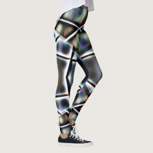 Virtual colored in sloping framed straight shapes leggings