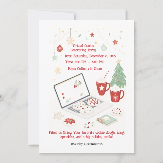 Virtual Cookie Decorating Party Invitation (Front)
