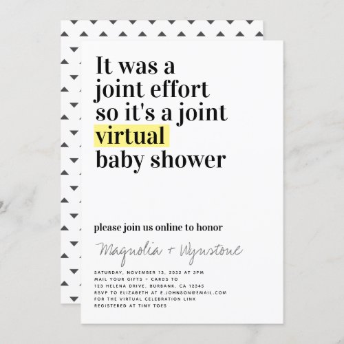 Virtual Couples Baby Shower Invitation