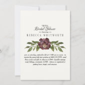 Virtual Deep Plum Floral & Foliage Bridal Shower Invitation (Front)