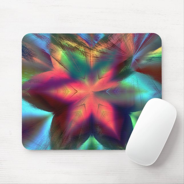 Virtual dirt over flower kaleidoscope fire orange  mouse pad (With Mouse)