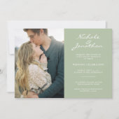 Virtual Dusty Sage Online Photo Wedding   Invitation (Front)