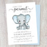 Virtual Elephant Baby Boy Shower Invitation