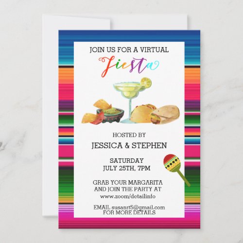 Virtual Fiesta Party Cinco De Mayo Invitation