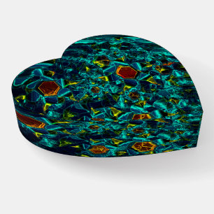 Virtual flower in blue gradient, shattered paperweight