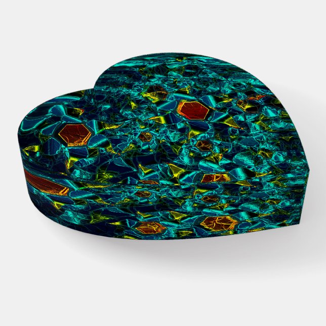 Virtual flower in blue gradient, shattered paperweight (Angled)