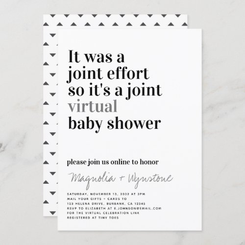 Virtual Funny Couples Baby Shower Invitation