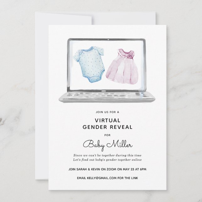 Virtual Gender Reveal Invitation (Front)
