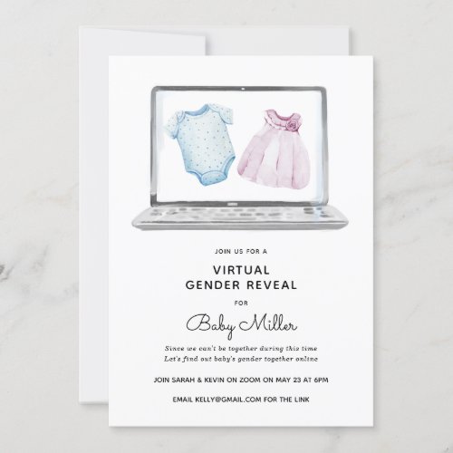 Virtual Gender Reveal Invitation