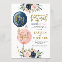 Virtual Gender Reveal Party Invitation