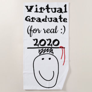 Virtual Graduate For Real Beach Towel
