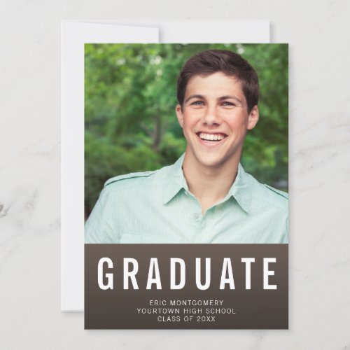 Virtual Graduation Party Photo Brown Ombre Invitation