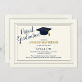 Virtual Graduation Sophisticated Graduate Invite (Front/Back)