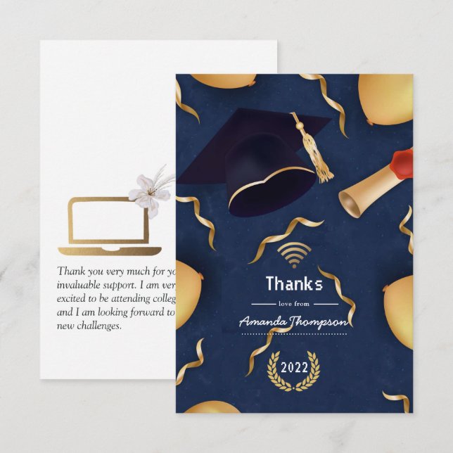 Virtual Graduation Thank You Card (Front/Back)