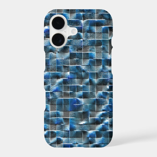 Virtual gray blue rustic ceramic tile with flaws  iphone case (Back)