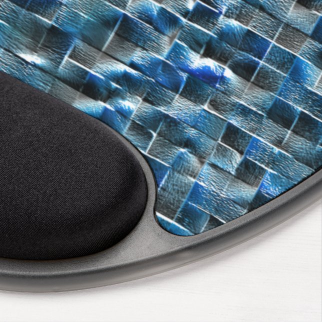 Virtual grey blue rustic ceramic tile with flaws gel mouse pad (Right Side)