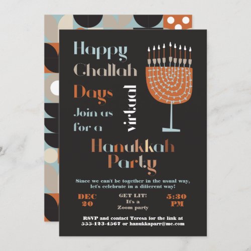 Virtual Happy Challah Day Hanukkah Party Invitation