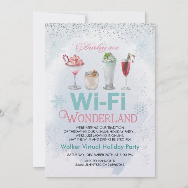 Virtual Holiday Christmas Party Invitation (Front)