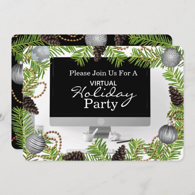 Virtual Holiday Party Invitation (Front/Back)