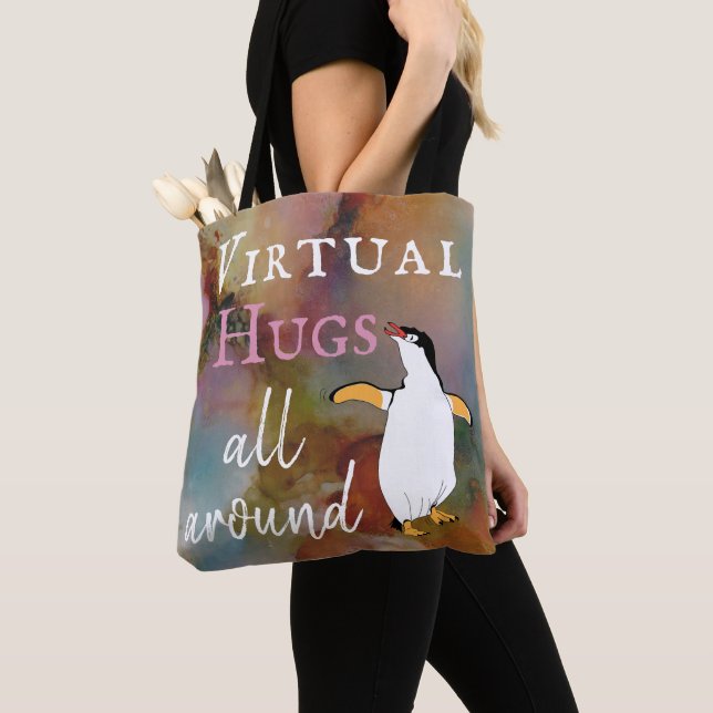 Virtual Hugs all around Tote Bag (Close Up)