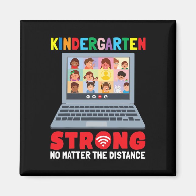 Virtual Kindergarten Fun 100 Days of School Teache Magnet (Front)