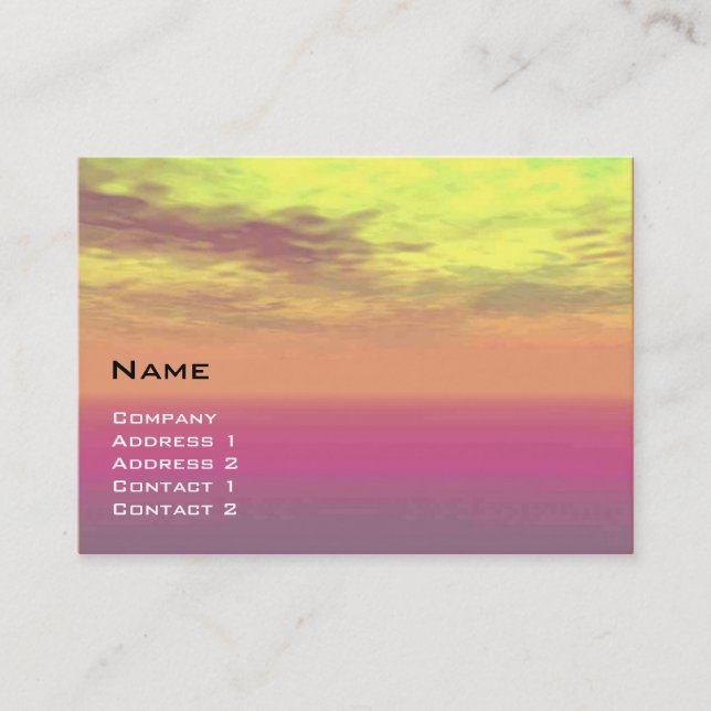 VIRTUAL LANDS Pink Yellow Sky,Clouds Business Card (Front)