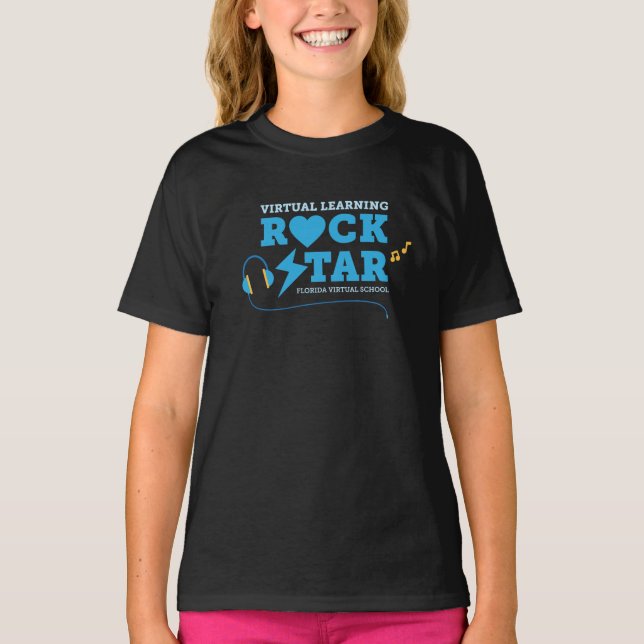 Virtual Learning Rock Star T-Shirt (Black) (Front)