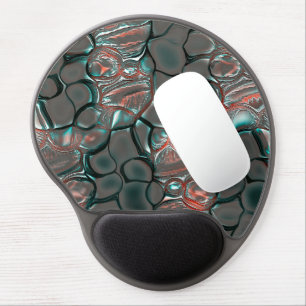 Virtual melting matte gray stones into copper gel mouse pad