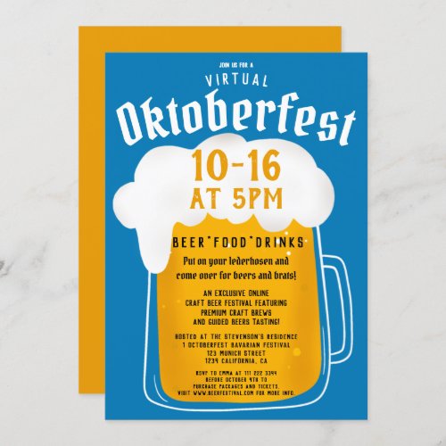 Virtual Oktoberfest beer festival party Bavarian Invitation