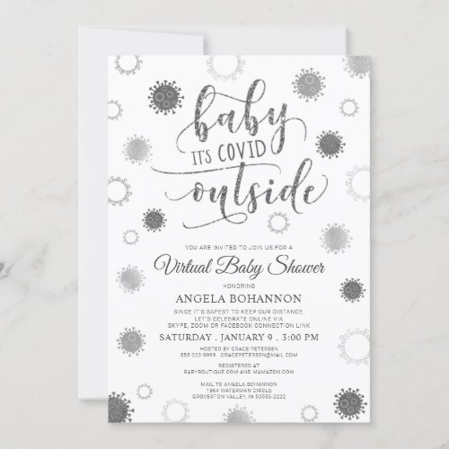 Virtual Online Baby Shower Baby Its COVID Outside Invitation