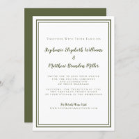 Virtual Online Cyber Wedding Olive Green Simple