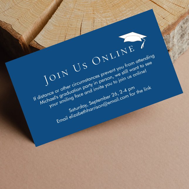 Virtual Online Graduation Party Blue Enclosure Card (Creator Uploaded)