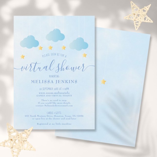 Virtual Online Long Distance Baby Shower By Mail Invitation