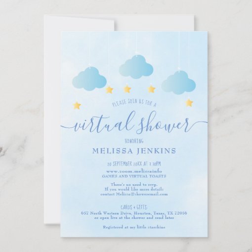 Virtual Online Long Distance Baby Shower By Mail Invitation | Zazzle